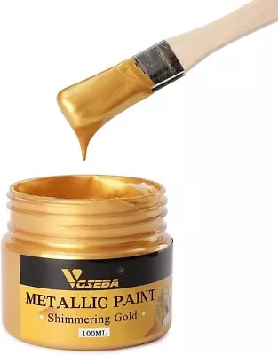 VGSEBA Metallic Acrylic Paint Gold Leaf Paint 100ml Acrylic Craft Paint For UK • £12.43