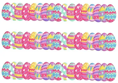 Decor Icing Sheet EASTER EGG Border Edible Cake Topper Decoration • £3.49