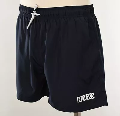 HUGO BOSS Dark Blue HAITI Regular Fit Quick Dry Swim Shorts LARGE NWT • $59.99