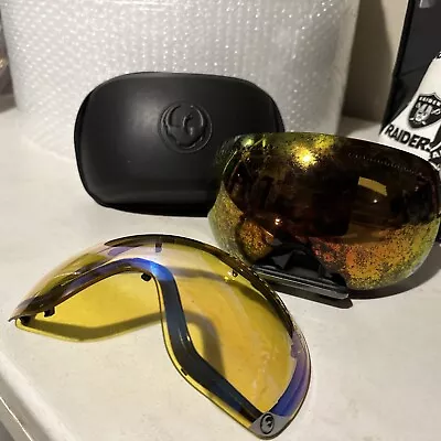 $50 • Buy Dragon Brand Snowboard Goggles | Extra Lens | Carrying Case