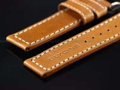 New Genuine OEM Glycine 20MM High Grade Brown Leather Strap W/ Signed SS Buckle • $169.83