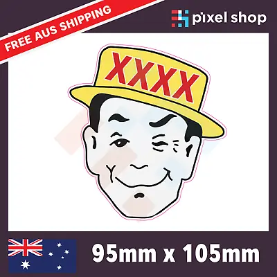 XXXX Man Winky Face Beer Can Sticker Suit Bar Camping Fishing Boat Car 4x4 JDM • $5.29
