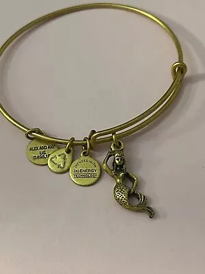 Alex And Ani ~  MERMAID  GOLD Bangle Charm Bracelet ~ EUC! • $8.99