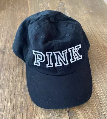 PINK Victoria's Secret Strapback Baseball Cap Hat Women's One Size OS Black • $14.97