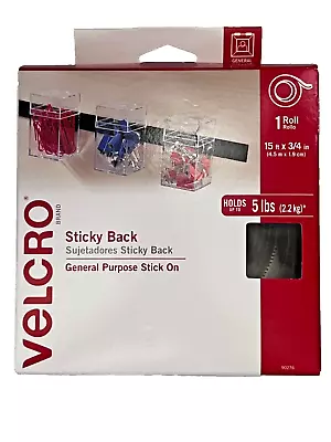 VELCRO Brand Sticky Back Tape Roll  15' X 3/4  Black Hook & Loop NEW • $19.95