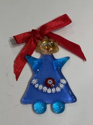 MURANO GLASS Venice Italy Blue CHRISTMAS TREE Ornament NIB • $7.99