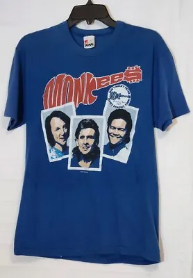 Vintage Original The Monkees Summer Tour 87 Blue Adult Tshirt USA Size Lg • $27