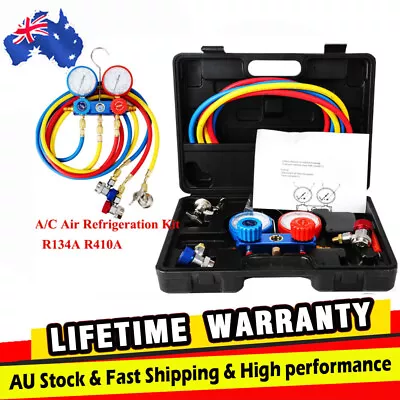 R134A R410a R22 HVAC Refrigeration Tool Kit Auto AC Manifold Vacuum Gauge Set • $76