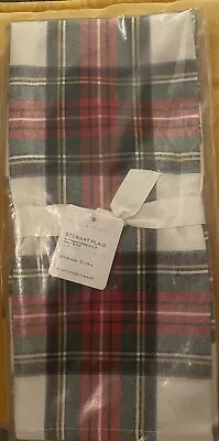 Pottery Barn Stewart Plaid Holiday Towels SET 2 Christmas Red White Green New • $44.99