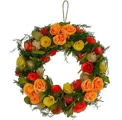 Springtime Wooden & Dried Floral With Moss And Twigs Wreath 12  Dia. • $63.95