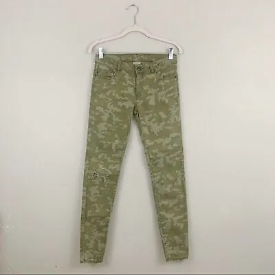 Zara Z1975 Camouflage Camo Distressed Skinny Jeans • $18