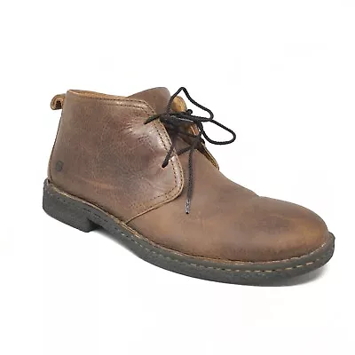 Born Chukka Boots Shoes Mens Size 10 US 44 EU Brown Leather Casual Lace Up • $39.75