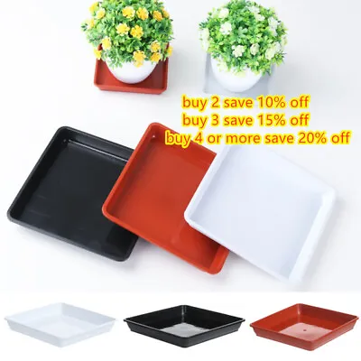 £2.63 • Buy Square Plastic Saucer Base Plant Flower Pot Plate Water Drip Tray Planter Garden