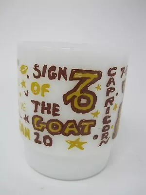 Vintage Fire King Capricorn Zodiac Coffee Mug Sign Of The Goat • $20