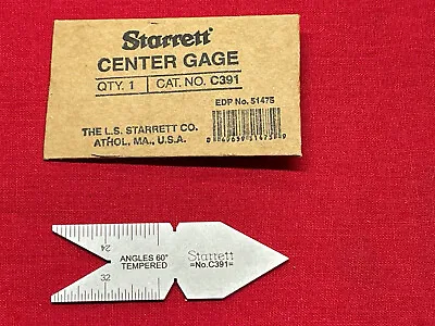 Starrett C391 Center Gage 60 Degree Range   IN STOCK • $31