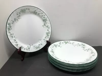 $39.99 • Buy Set Of 10 Corning Corelle Calloway Green Vines Swirl 10  White Dinner Plates