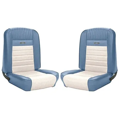 64 65 66 Ford Mustang Coupe Dlx Pony Blue&wht Seat Upholstery Full Front & Rear • $1099.95