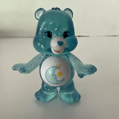 Care Bears 2  Mini Figure BedtimeBear Translucent Glitter Blue Moon & Star • $10.79