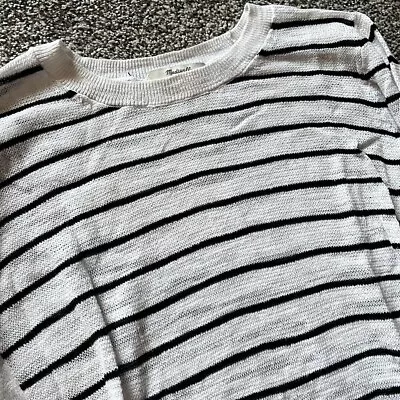 Madewell Long Sleeve Black White Stripe Sweater Xs Side Slits • $15
