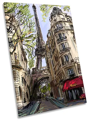 Eiffel Tower Street Paris Picture CANVAS WALL ART Portrait Print • $74.99