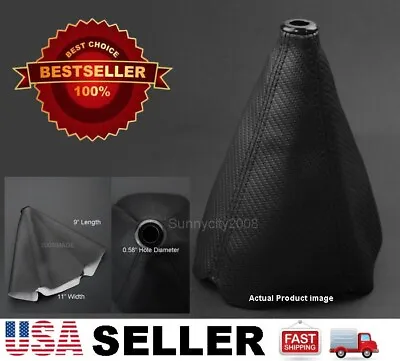 4 Seams Black PVC Carbon Texture Shifter Shift Gear Knob Boot For  Mitsubishi • $13.59