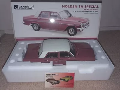 1:18 Classic Holden EH Special Sedan In Ivory / Jindabyne Mauve Only 1000 Made • $299.95