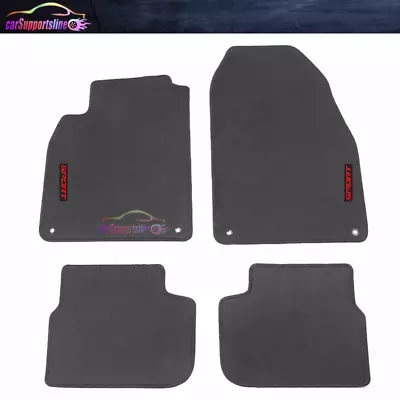 Fits 03-11 Saab 9-3 2Dr 4Dr Gray Nylon Floor Mats Carpets Non Slip W/ Red Sport • $58.99