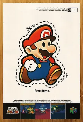 2001 Paper Mario N64 Nintendo 64 Print Ad/Poster Official Video Game Promo Art • $19.49