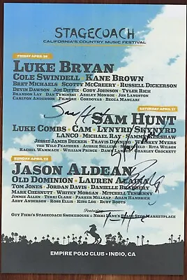 $33.33 • Buy Tom Hanks & Rita Wilson Autographed Concert Poster Sam Hunt, Sammy Kershaw