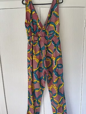 Yevu Style Handmade Jumpsuit Womens Romper Wide Legs Colourful Fits Size 8-10 • $40