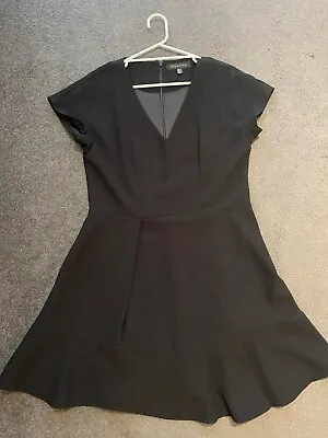 $45 • Buy Womens Forever New Fit And Flare Black Cocktail Formal Dress Size 14