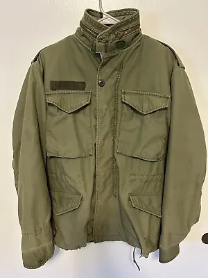 M-65 Cold Weather Field Coat Jacket W Hood Small See Measurements Vtg Military • $49.99