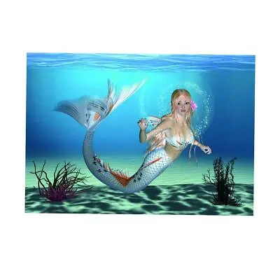 3D Aquarium Fish Tank Background Poster Mermaid Picture Reptile Wallpaper S • $19.53