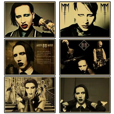 Singer Marilyn Manson Retro Poster Kraft Paper Material Decorative Decoration • $5.38