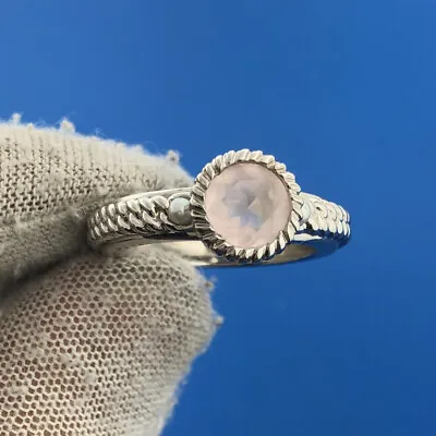 $112.50 • Buy Anthony Nak Atelier Sterling Silver 925 Rose Quartz Pearl Cable Cocktail Ring 