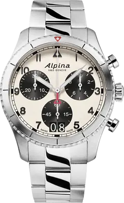 Alpina Startimer Pilot Quartz Chronograph Big Date AL-372WB4S26B • $2100