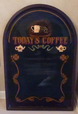 Vintage Englishtown Coffee Shop  Today's Coffee  Chalkboard 3D Menu Wall Sign  • $135