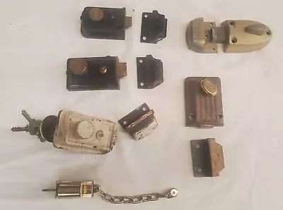 Lot Of Antique Vintage Door Locks Latch Deadbolt Turn Knob - All Savaged • $59.99