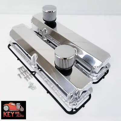 Big Block Ford FE Polished Fabricated Valve Covers Breathers 352 360 390 427 428 • $154.95