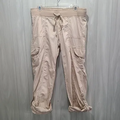 Pink Rose Womens Cargo Pants Size M Roll Rab Legs PF04881TJ Beige • $16.69