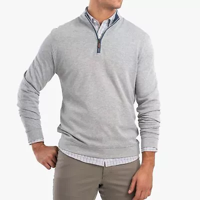 Johnnie-O Mens Big & Tall Johnnie-O Sully Quarter Zip Pullover Size LT - Grey • $53.59