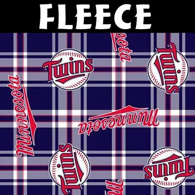 MLB Minnesota Twins Plaid 6615-B Fleece Fabric By The Yard • $21.95