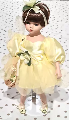 Vintage 1990s Homeart Porcelain Doll Yellow Fairy • $48