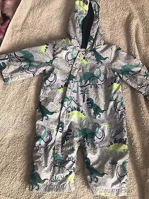 Marks & Spencer M&S Baby Dinosaur All In One Puddle Suit Pramsuit 3-6 Months • £3.50