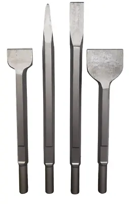 Set Of 4 Breaker Steels KANGO K900/950 – Point +Chisel +2 Wide Chisels 50 & 75mm • £48.65