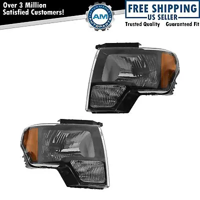 OEM Headlights Black Bezel LH RH Pair Set For 10-14 Ford F150 SVT Raptor Harley • $406.30