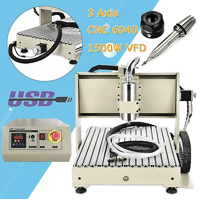 New 1500W 3 Axis 6040 CNC Router Milling Machine 3D Desktop Engraver + Handwheel • $1044.05