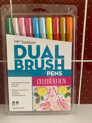 $25 • Buy Tombow Dual Brush Pens Markers - Celebration - 10 Pc - Minimal Use