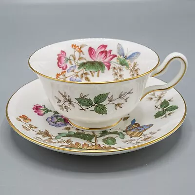$27 • Buy Wedgwood Charnwood Footed Peony Cup & Saucer - FREE USA SHIPPING