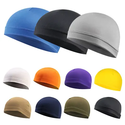 Moisture Sweat Wicking Cooling Bald Dome Skull Cap Helmet Liner Sport Beanie Hat • $1.95